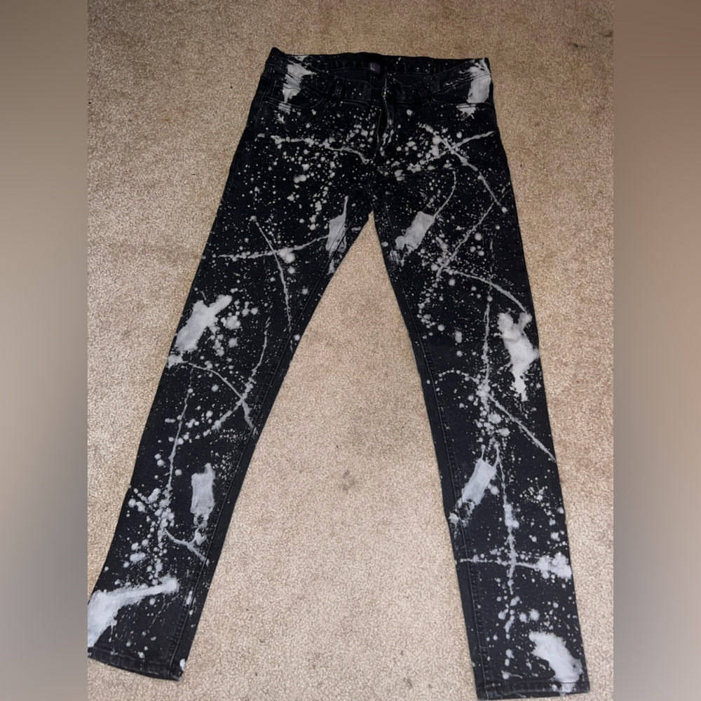 H&M Charcoal and White Patterned Jeans